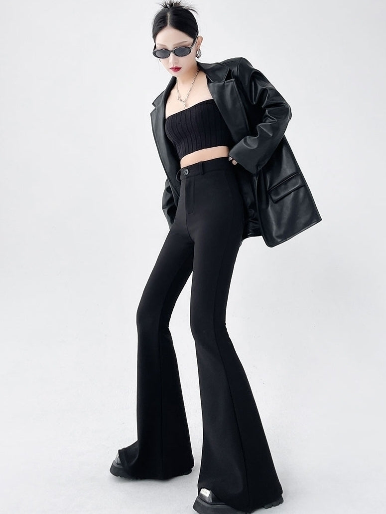 Black Classic Flared Pants