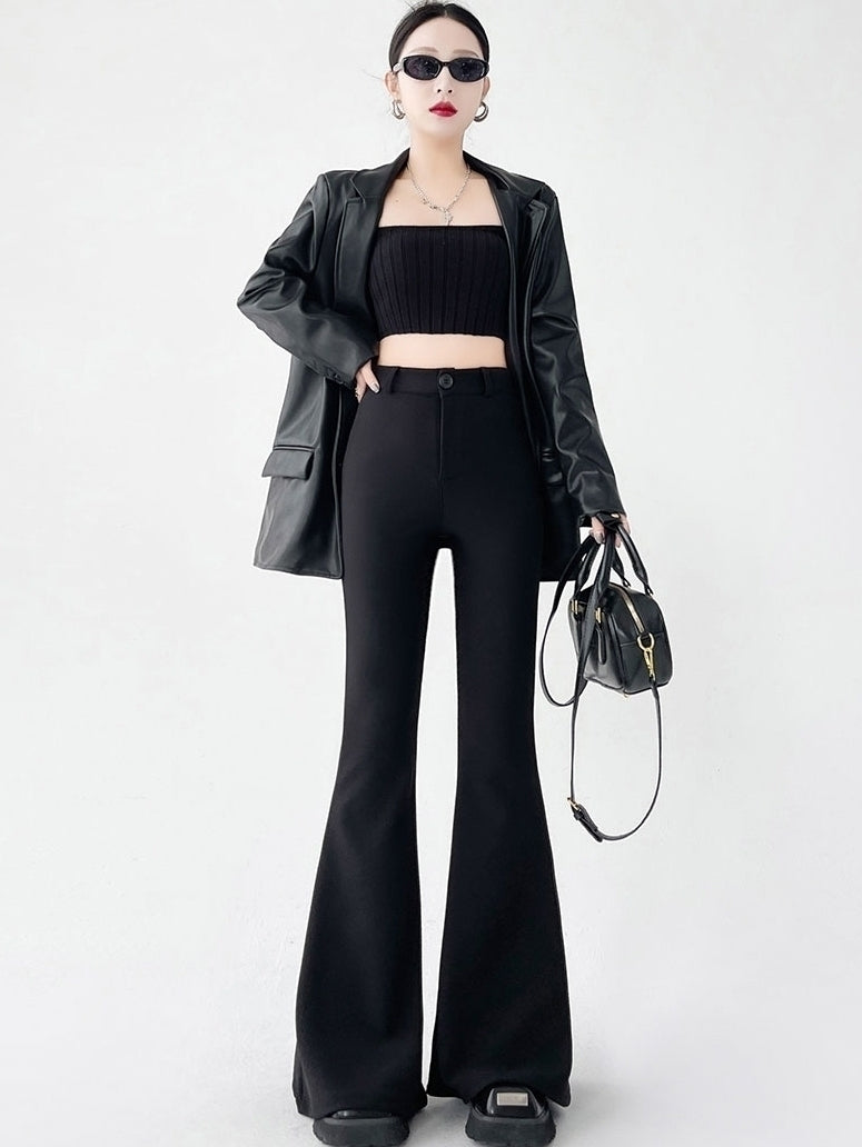 Black Classic Flared Pants