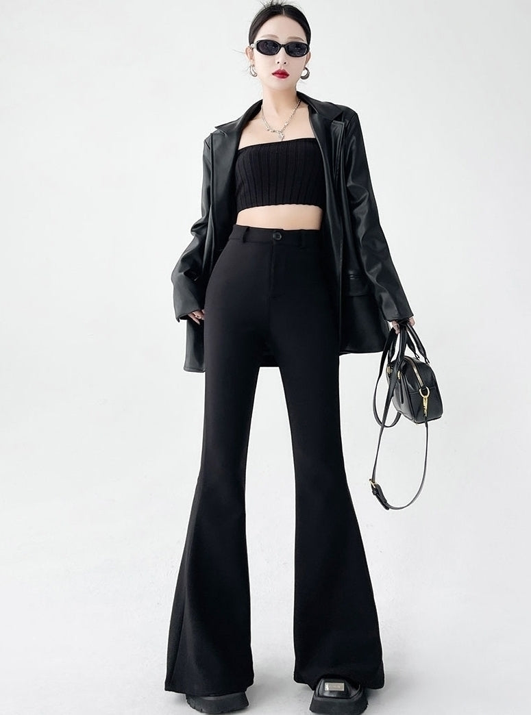 Black Classic Flared Pants