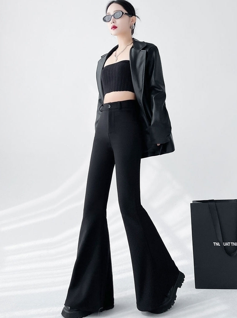 Black Classic Flared Pants