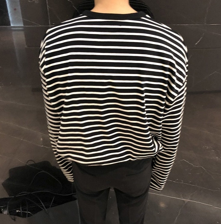 Black Classic Striped Long Sleeve T-Shirt