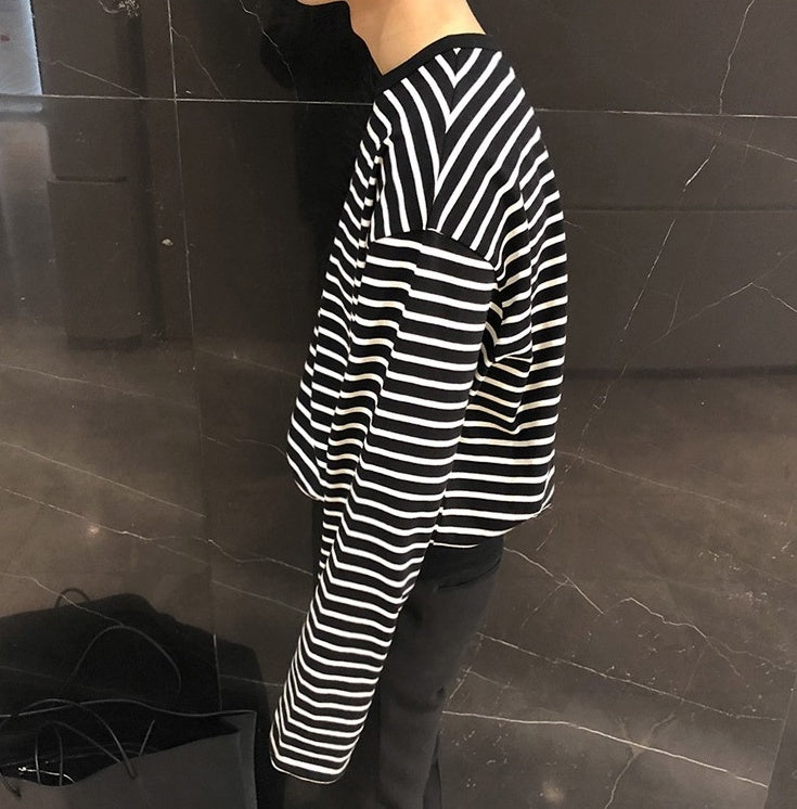Black Classic Striped Long Sleeve T-Shirt