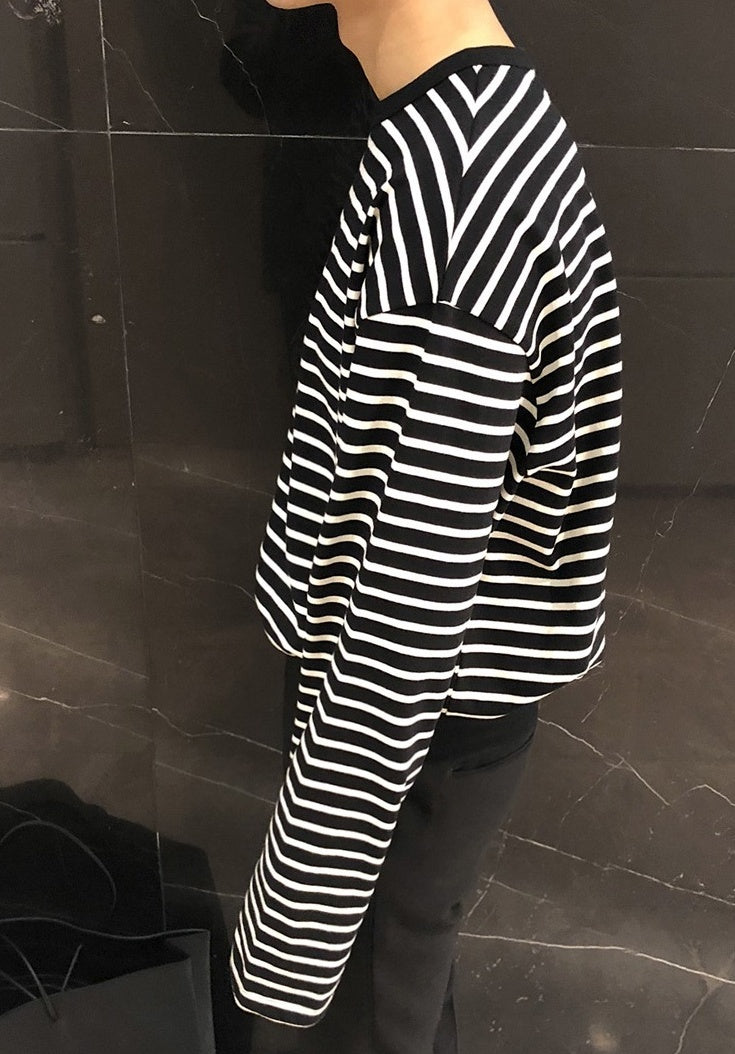Black Classic Striped Long Sleeve T-Shirt