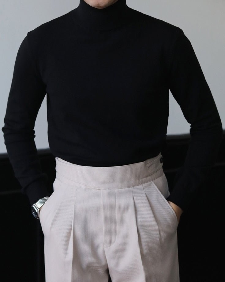 Black Classic Turtleneck Sweater