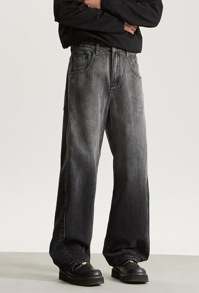 Black Classic Washed Denim Jeans