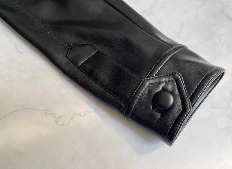 Black Clean Style Leather Jacket
