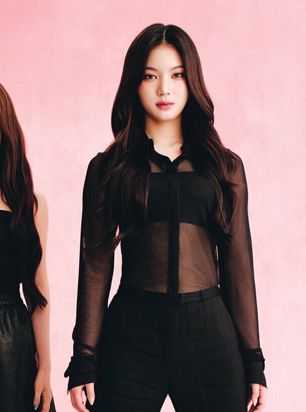 Black Collared Sheer Shirt