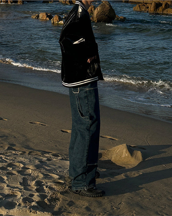 Black Contrasting Velvet Jacket