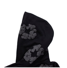 Black Cotton Wreath Hoodie