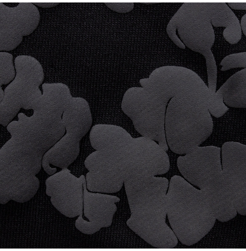 Black Cotton Wreath Hoodie