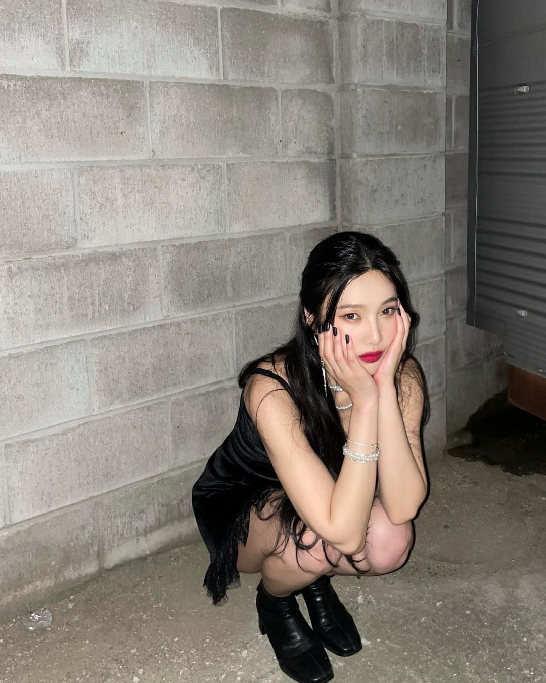 Black Cross Velvet Dress