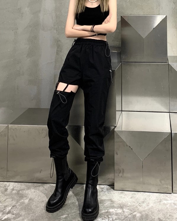 Black Cut Out Pants