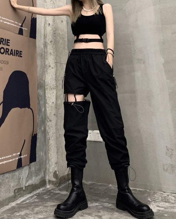 Black Cut Out Pants