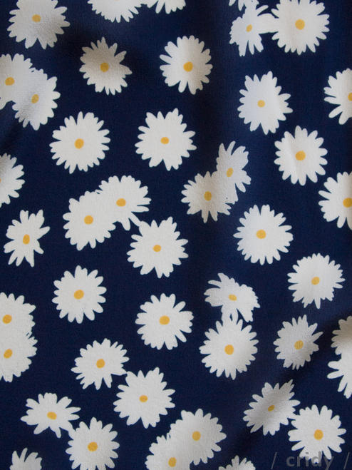 Black Daisy Wrap Dress