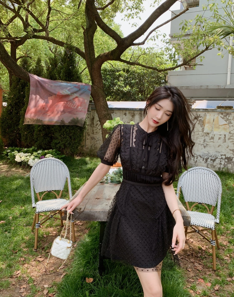 Black Diamond Mesh Doll Dress