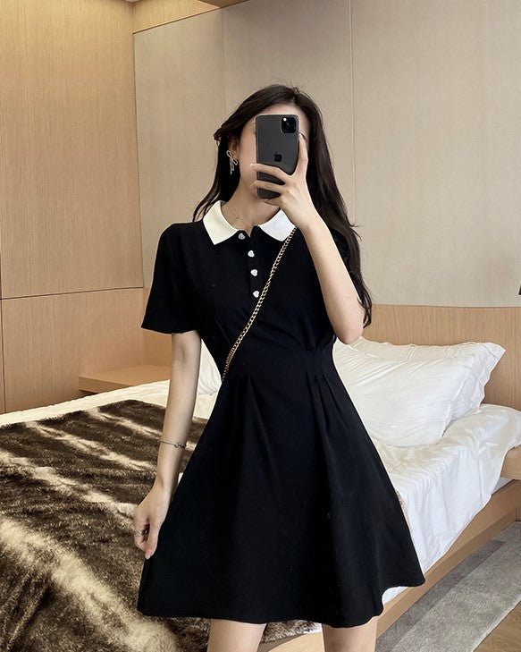 Black Doll Dress With White Collar