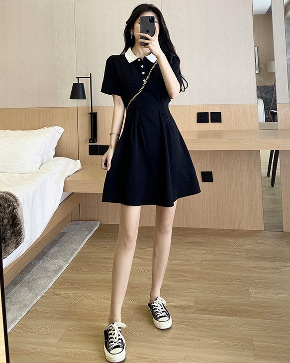 Black Doll Dress With White Collar