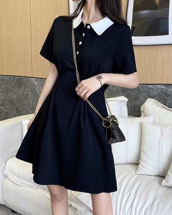 Black Doll Dress With White Collar