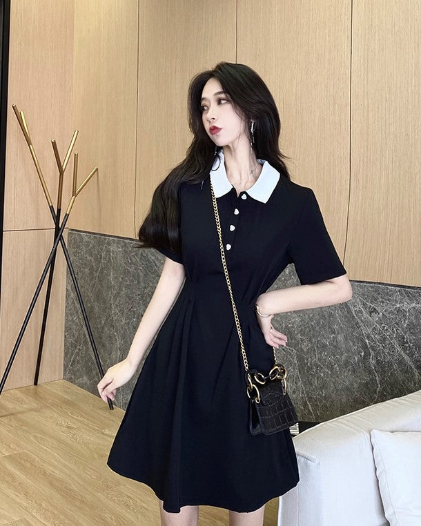Black Doll Dress With White Collar