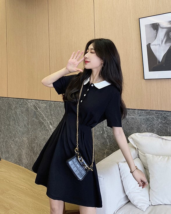 Black Doll Dress With White Collar