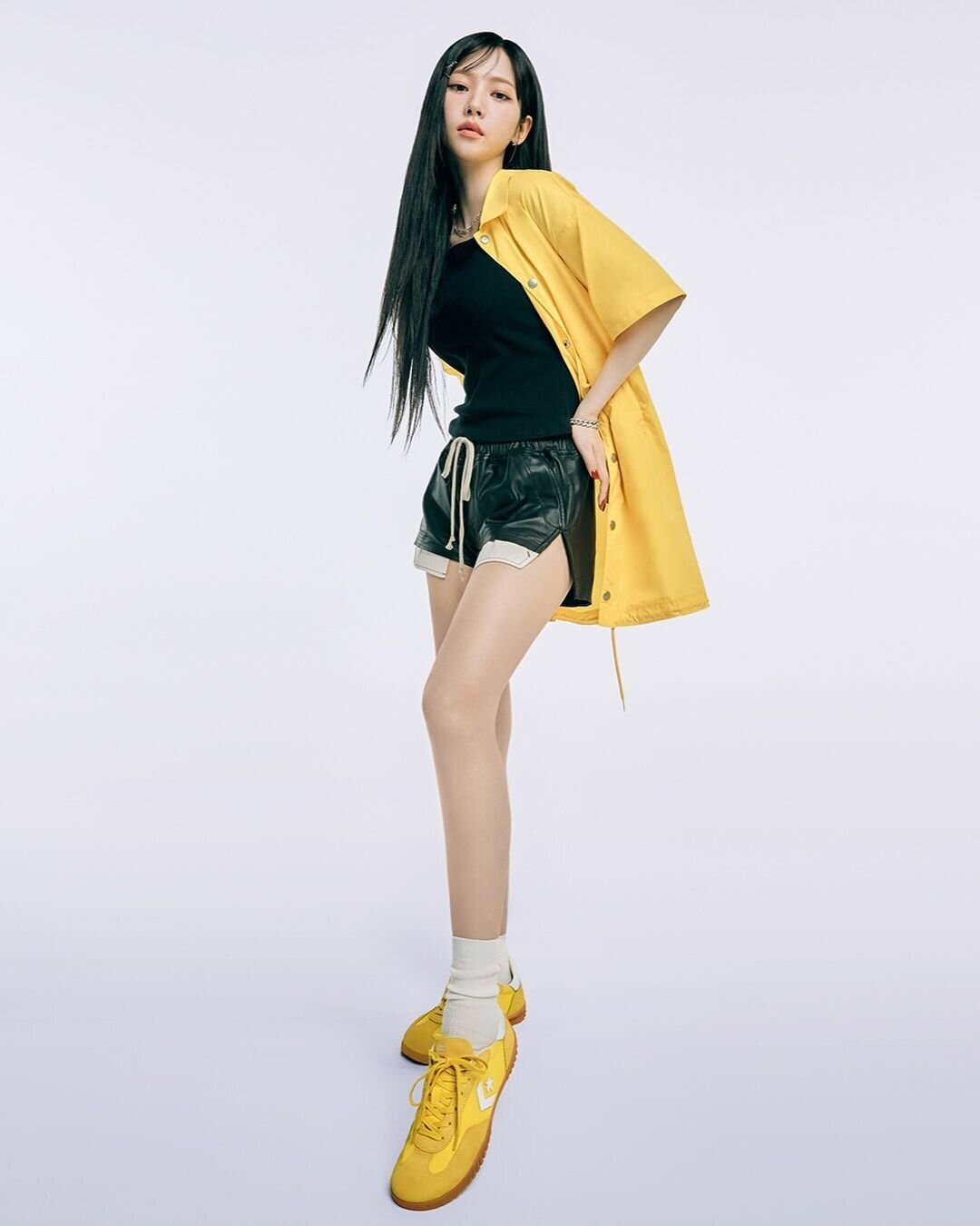 Black Drawstring Faux Leather Shorts