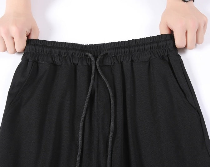 Black Drawstring Hip-Hop Pants