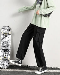 Black Drawstring Hip-Hop Pants