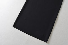Black Drop Shoulder Asymmetrical Dress