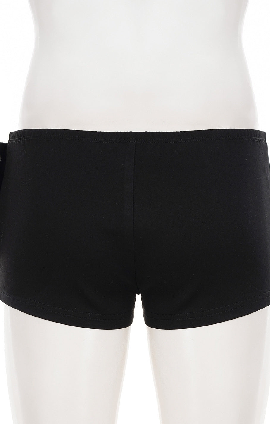 Black Eyelet Belted Wrap Shorts
