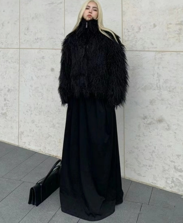 Black Faux Fur Jacket