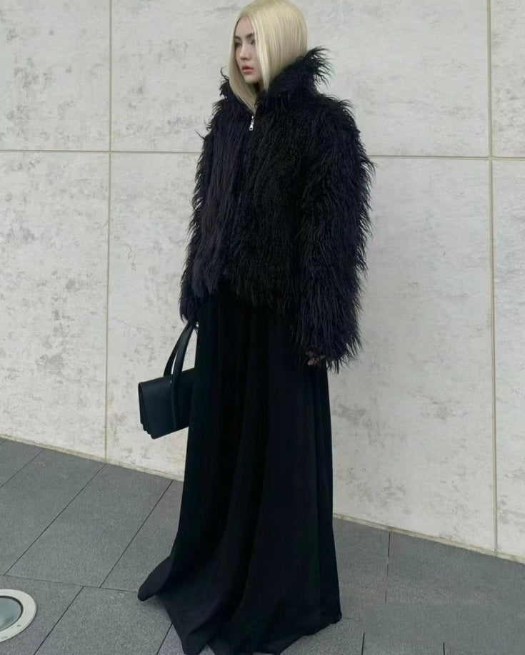Black Faux Fur Jacket