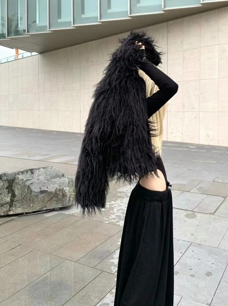 Black Faux Fur Jacket