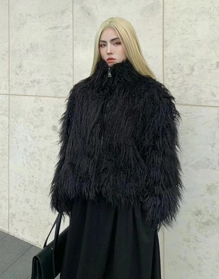 Black Faux Fur Jacket