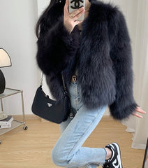 Black Faux Fur Winter Jacket