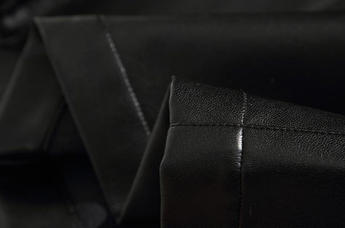 Black Faux Leather Multi-Pocket Pants