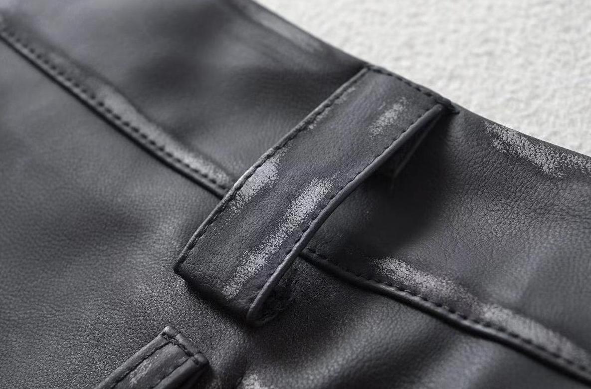 Black Faux Leather Two-Piece Illusion Mini Skirt