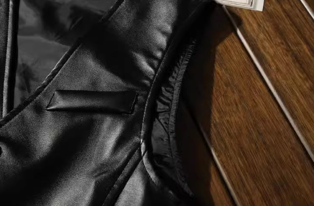 Black Faux Leather Vest