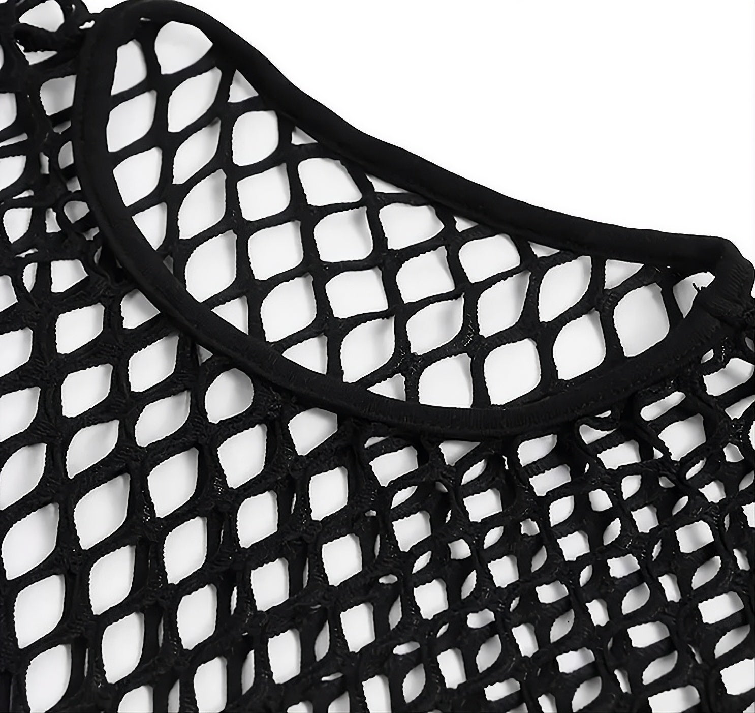 Black Fishnet Long Sleeves Top