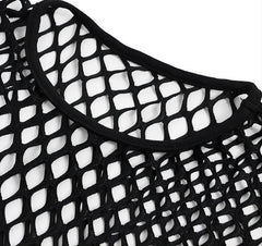 Black Fishnet Long Sleeves Top