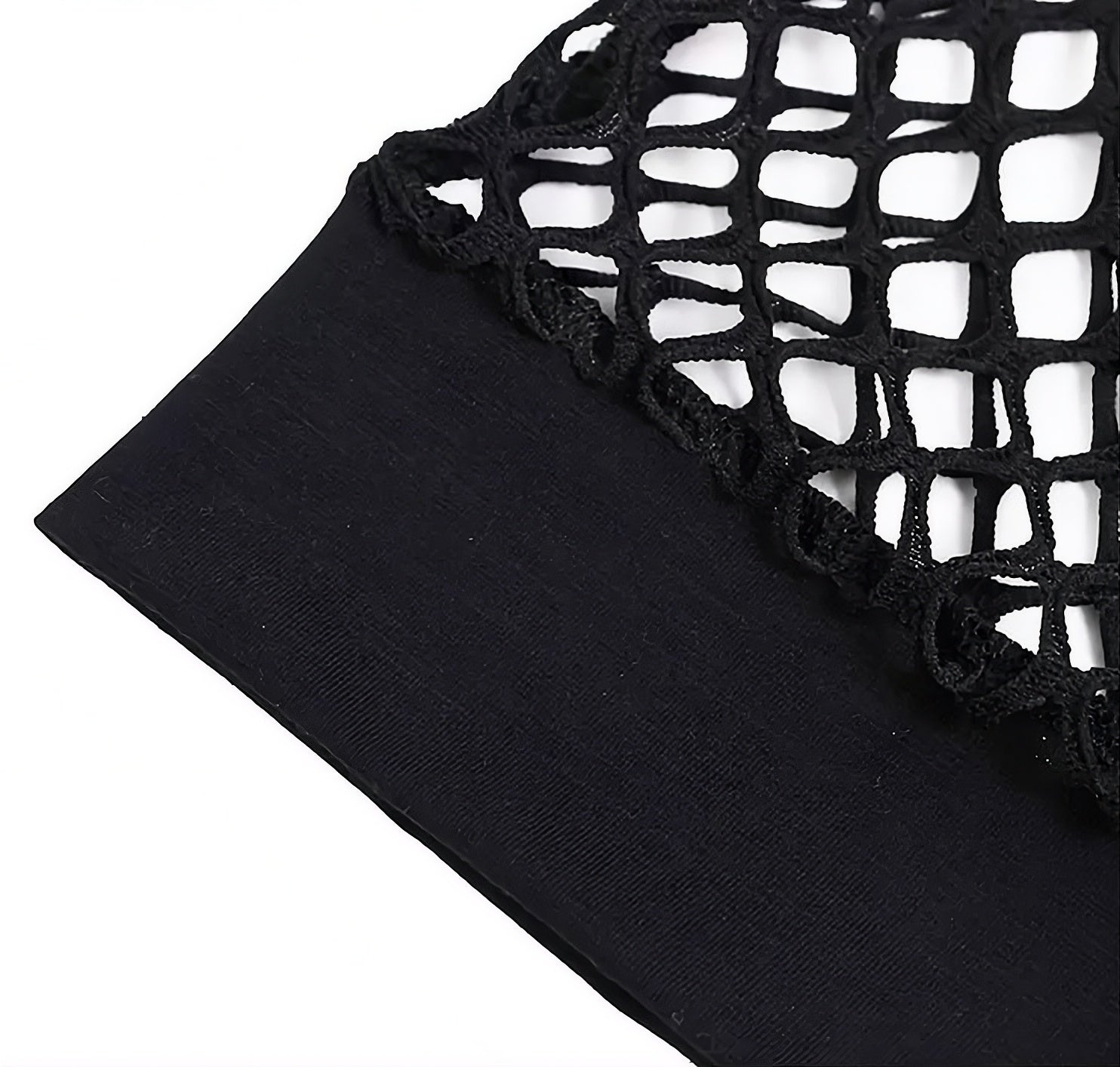 Black Fishnet Long Sleeves Top