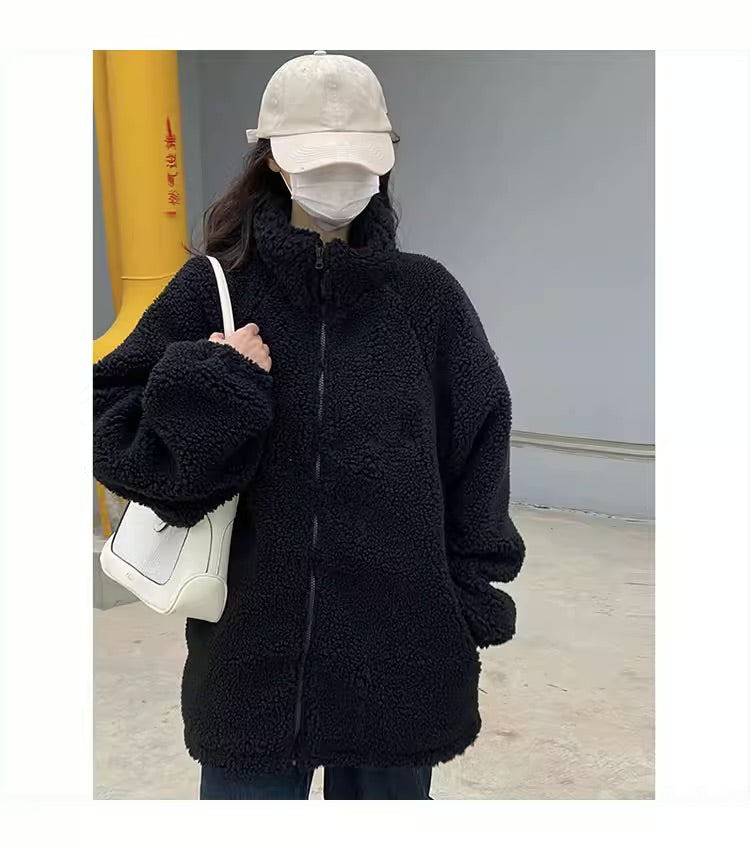 Black Fleece Zip-Up Jacket