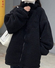 Black Fleece Zip-Up Jacket