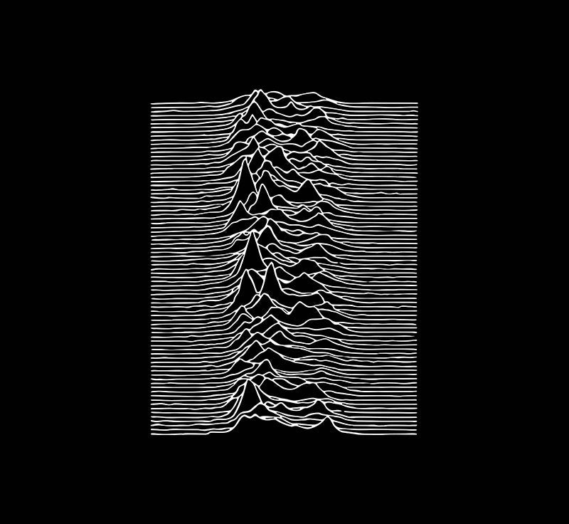 Black Frequency Waves Print T-Shirt