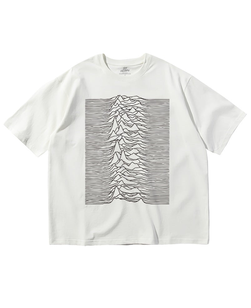 Black Frequency Waves Print T-Shirt