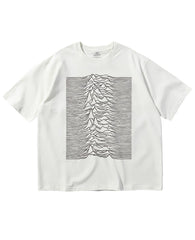 Black Frequency Waves Print T-Shirt
