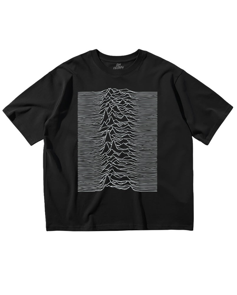 Black Frequency Waves Print T-Shirt