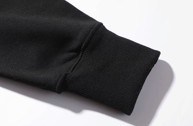 Black Friendly Union Print Hoodie