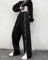 Black Full Front Zipper Pants