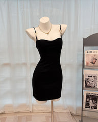 Black Gold Strap Bodycon Mini Dress