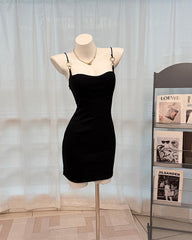Black Gold Strap Bodycon Mini Dress